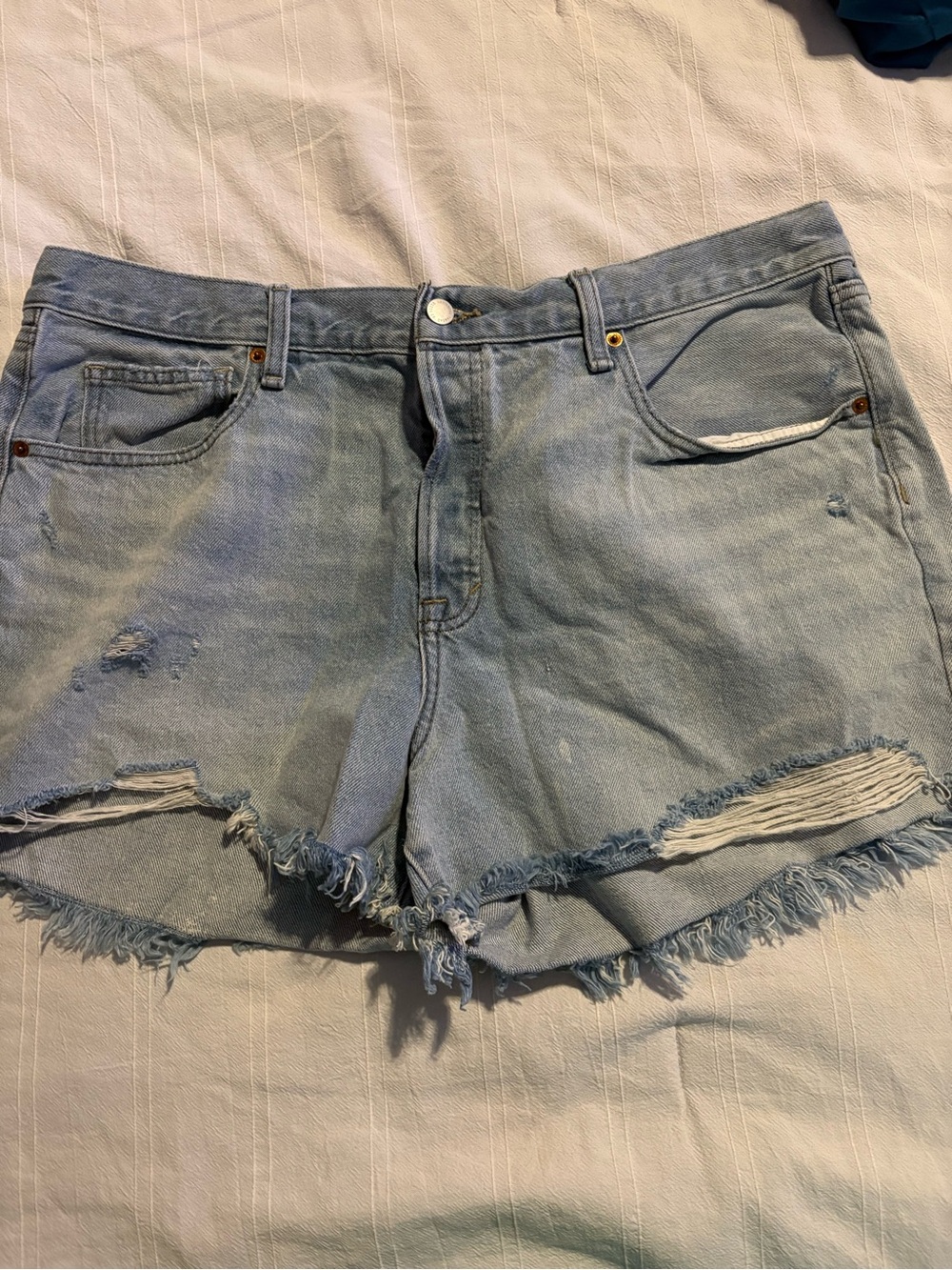 Universal Thread Light Wash Frayed Hem Jean Shorts